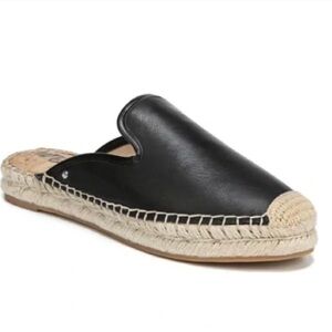 Sam Edelman Kerry Leather Espadrille Mules in Black